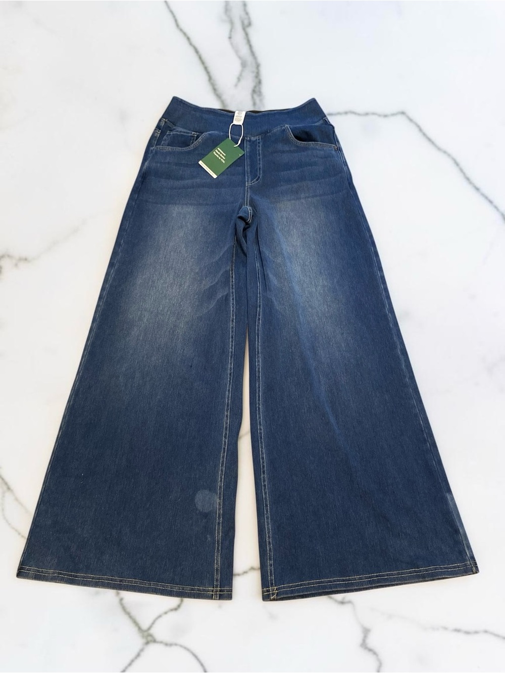 *FLAWS* HalaraFlex Wide Leg Dark Blue Women's Jeans - Classic Comfort